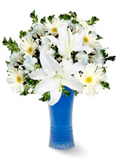 White Gerbera and Lilies