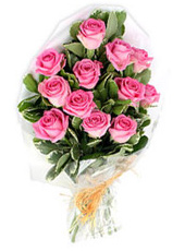 12 Pink Roses Bouquet