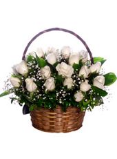 White Rose Basket